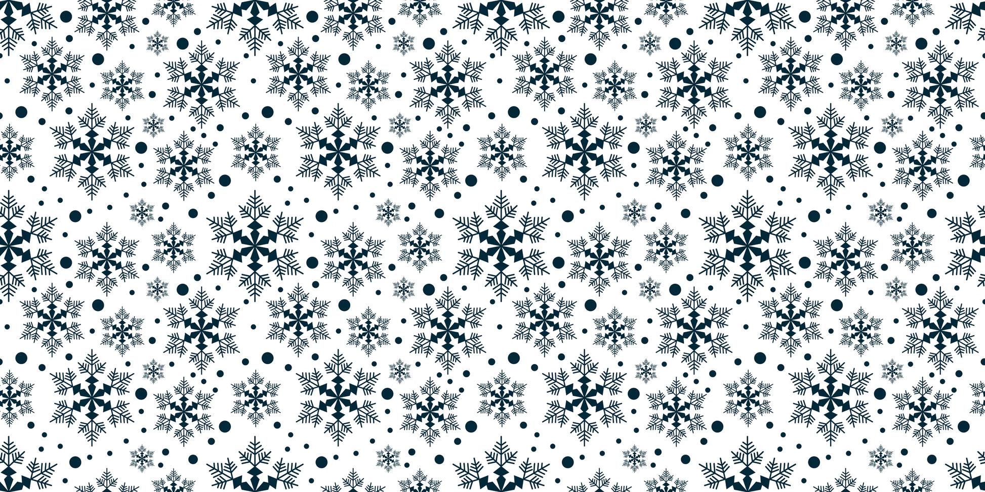 InkBird Print Studios vinyl gift wrap shows navy snowflakes and dots on pale background; smooth adhesive, subtle shine, winter design.