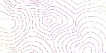 Minimalist vinyl gift wrap with white background and vibrant orange-to-pink wavy contour lines in abstract organic shapes.