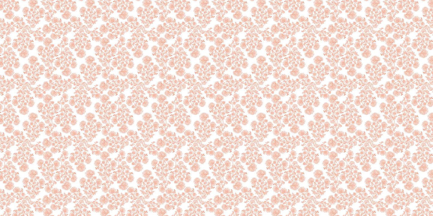 InkBird Print Studio vinyl wrapping paper, adhesive, white with light pink floral vine pattern, elegant design for custom gift wrap.
